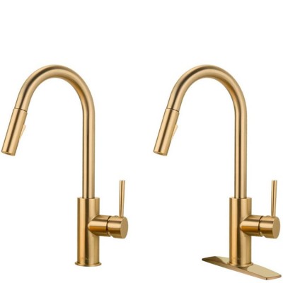 Flexible Rose Gold Pulls Out Down Kitchen Faucet Sink Faucet Fast Delivery Faucet