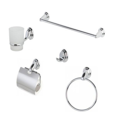 5 Piece Bathroom Accessory  set  with Towel Ring Robe Hook Toilet Paper Holder  toothbrush holder